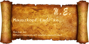 Mauszkopf Emőke névjegykártya